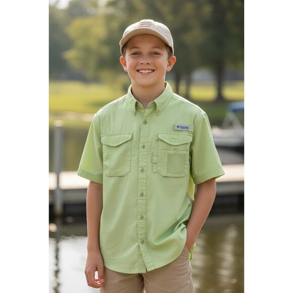 Columbia PFG Men’s Short Sleeve Fishing Shirt – Neon Yellow – Size XL - Picture 1 of 6